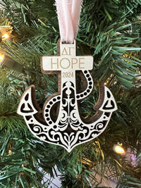Ornate Anchor Layered Wood Ornament