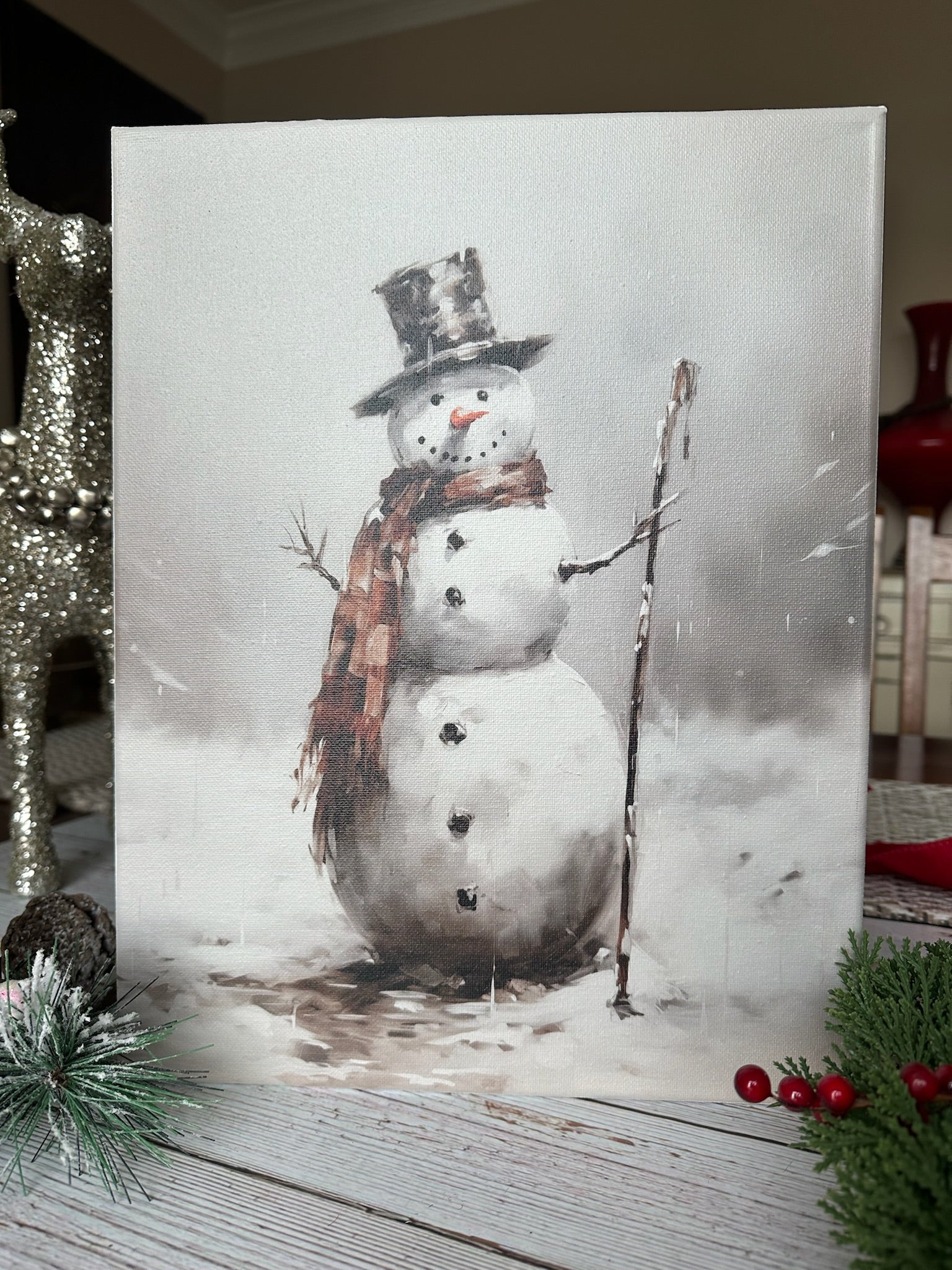 Canvas UV Printed Snowman