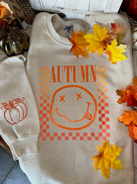 Autumn Checkered Tan Sweatshirt