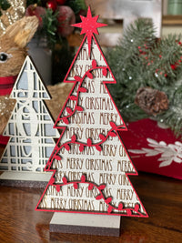 Single Christmas Tree Tiered Tray Decor