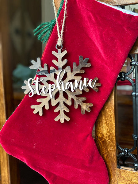 Snowflake Stocking Tags | Ginger's Signs