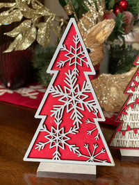 Single Christmas Tree Tiered Tray Decor