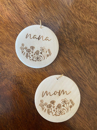 Leopard Wood/Silicone Bead Bracelet Key Ring with Brown Tassel