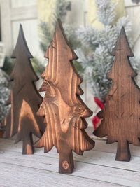 Set of Three Tall Wood Chunky Trees