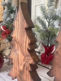Set of Three Tall Wood Chunky Trees