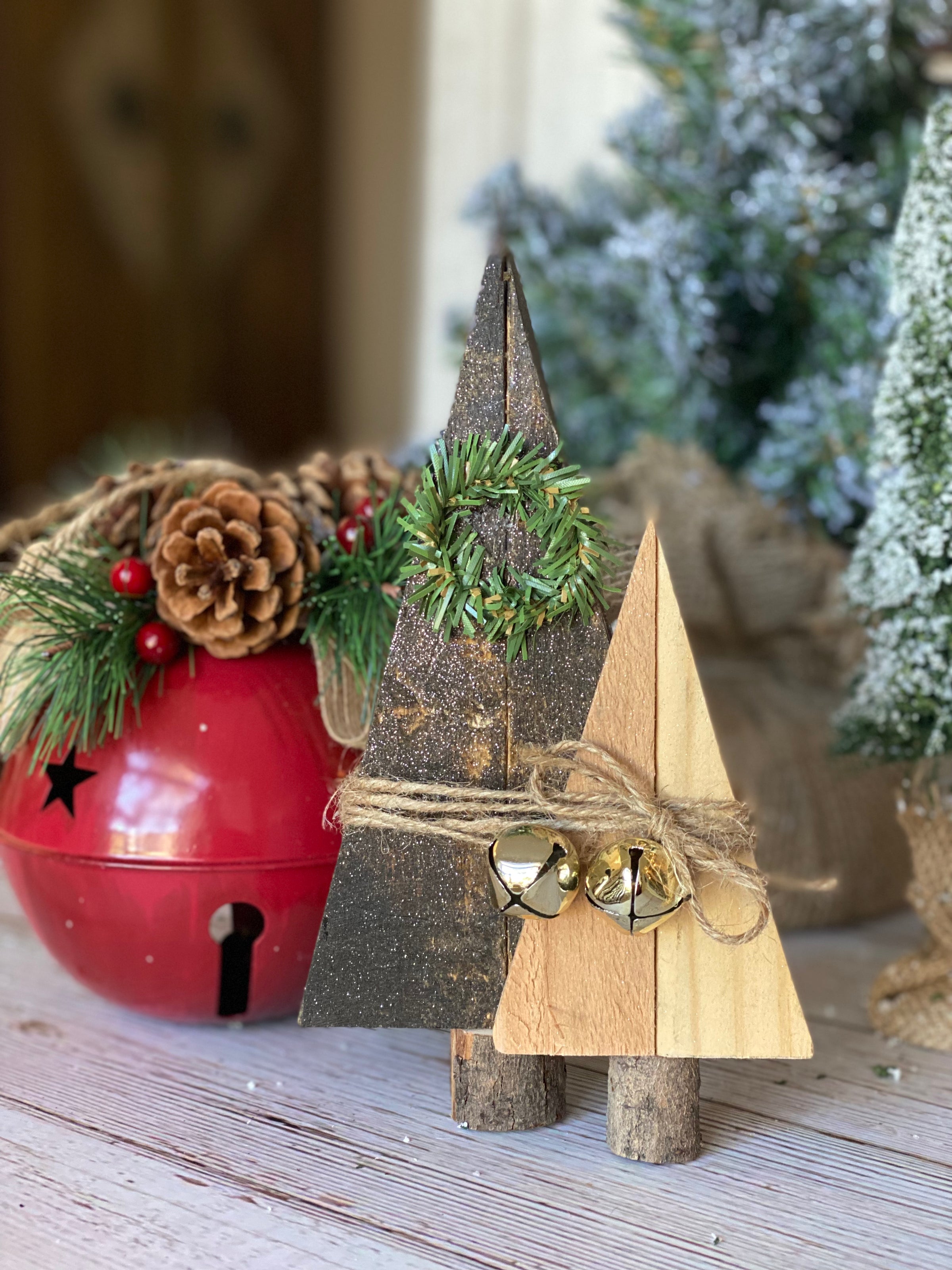 Rustic Pair Christmas Trees
