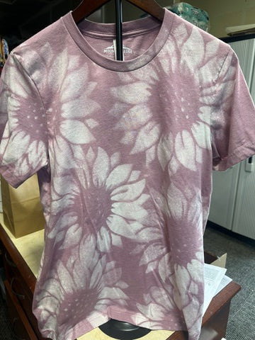 Custom Sunflower/Cow Print Bleached Tee
