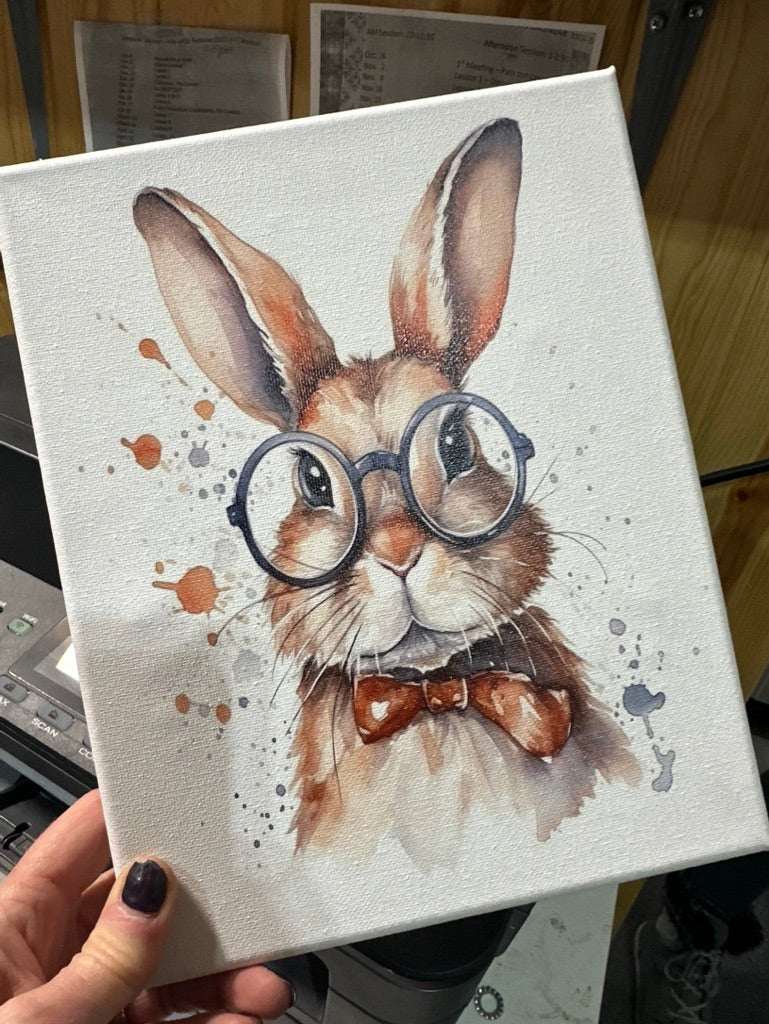 Vintage Bunny on Canvas