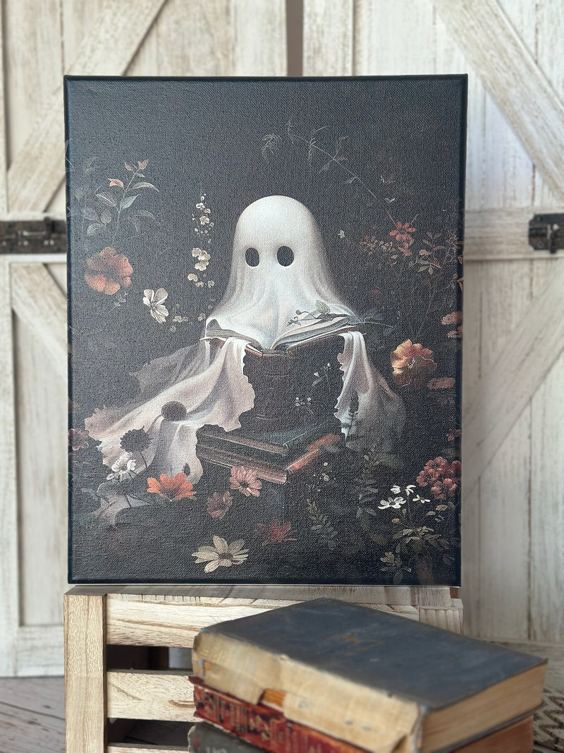 Canvas UV Printed Ghost Reading