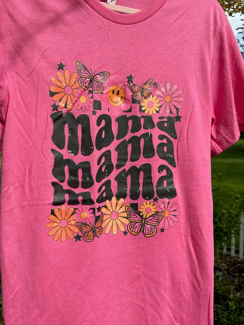 Large :Pink Retro Floral Mama