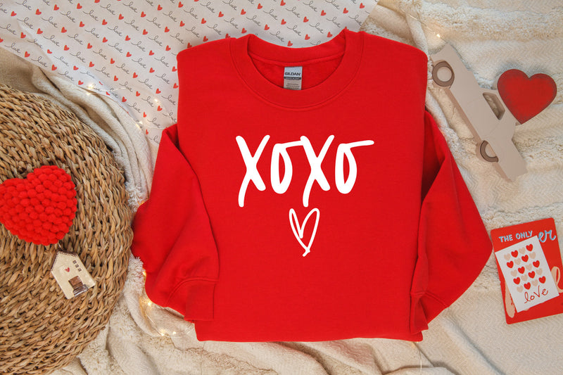 XOXO with Heart Simple Sweatshirt