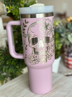 40oz Skull/Flowers