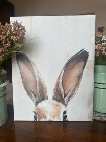 Peek-a-Boo Bunny Spring Canvas