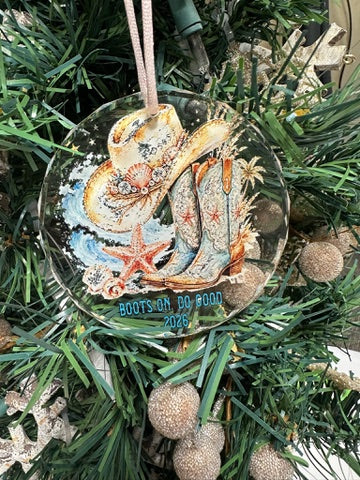 Crystal Ornament - Boots On. Do Good Coastal Theme