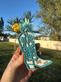 Boot with Dried Flowers Ornament