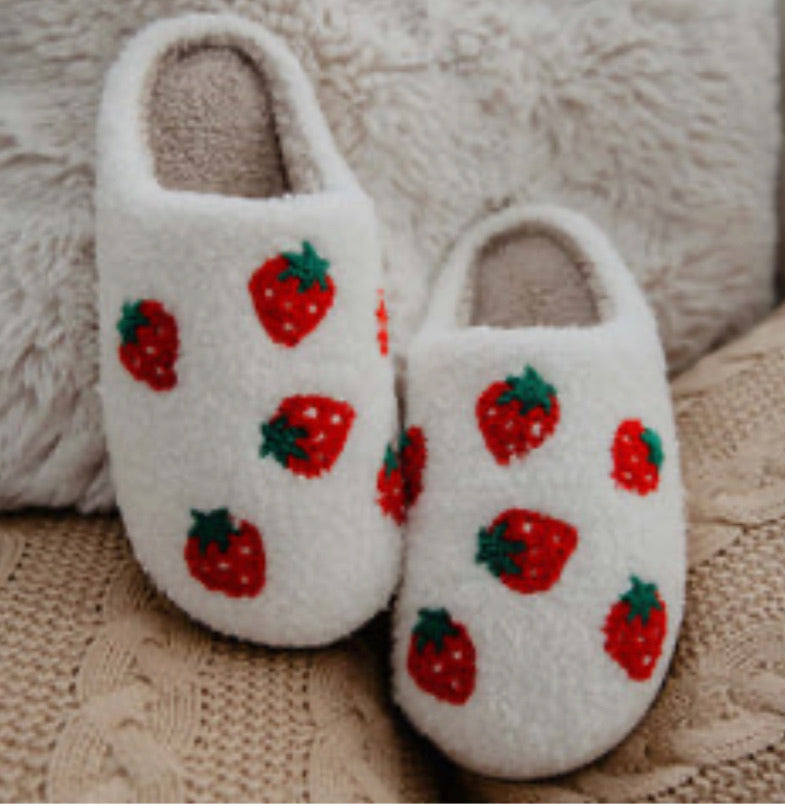 Strawberry Sherpa Super Soft Slippers