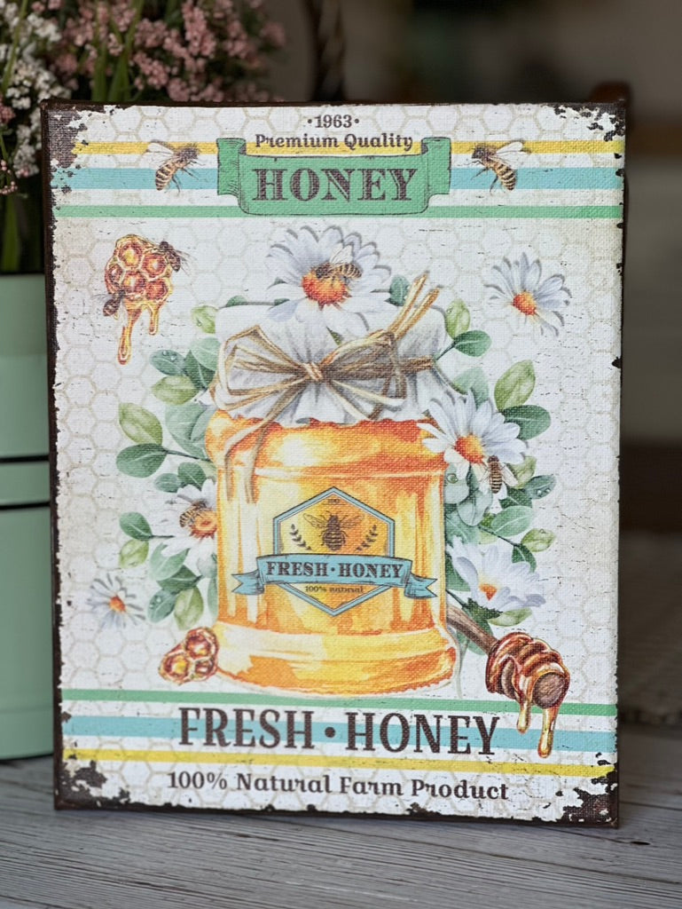 Vintage Honey Bee on Canvas