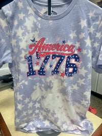 Custom Bleached America 1776 Tee