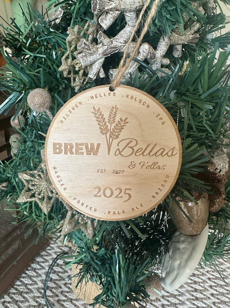Custom Ornaments Brews Bellas and Fellas