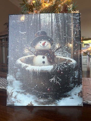 UV Printed Snowman in Bathtub
