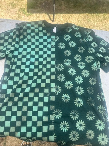 Custom Bleached Daisy/Checkered Tee