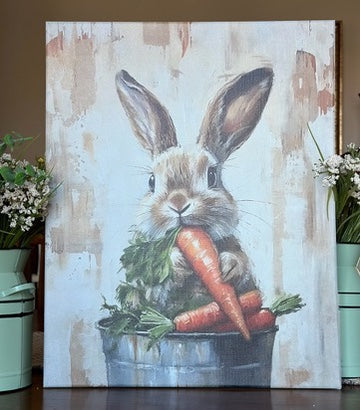 Bunny with Bucket of Carrots