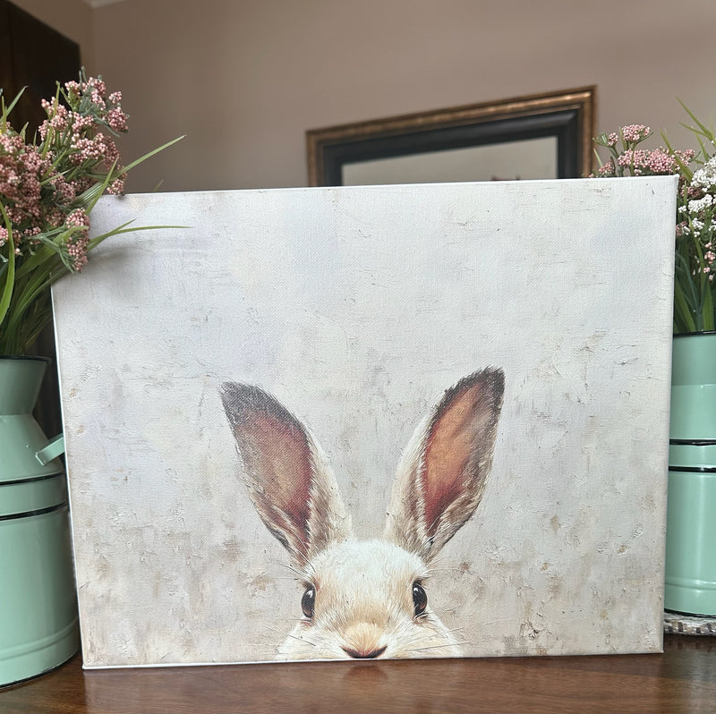 Peek-a-Boo Bunny Spring Canvas