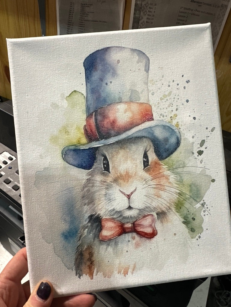 Vintage Bunny on Canvas