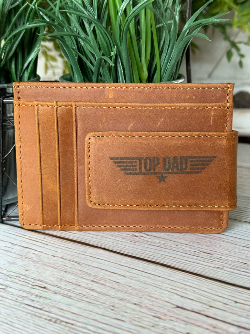 Veggie Tanned Leather Wallet w/ Money Clip
