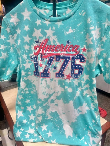 Custom Bleached America 1776 Tee