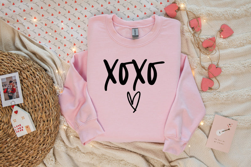 XOXO with Heart Simple Sweatshirt