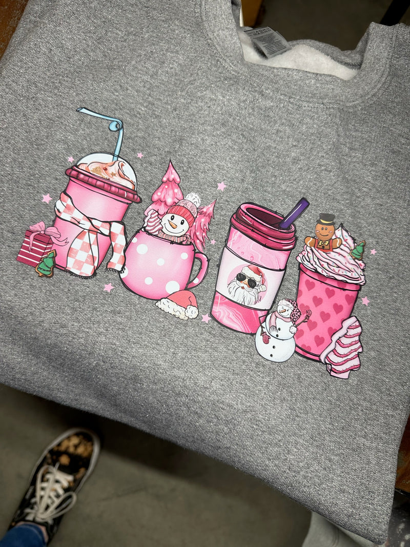 Pink Christmas Coffee Cups