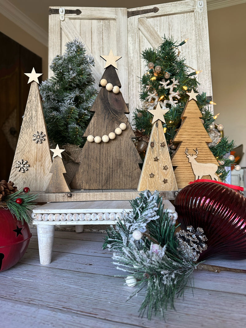 Rustic Set of 5 Wood Trees