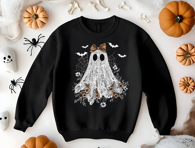 Ghost Lace Falloween Sweatshirt