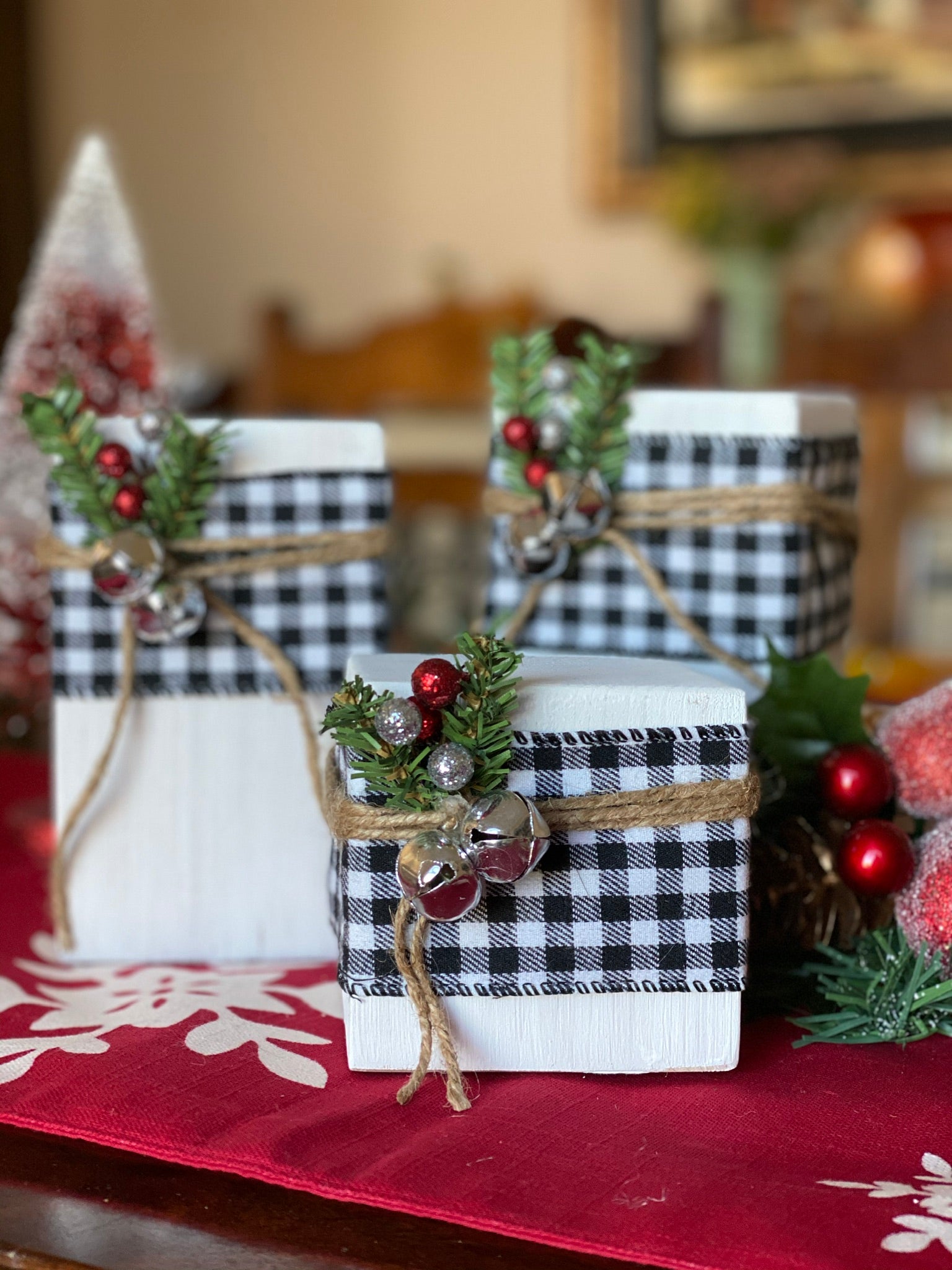 Christmas Ribbons for Gift Wrapping Decorations Buffalo Plaid