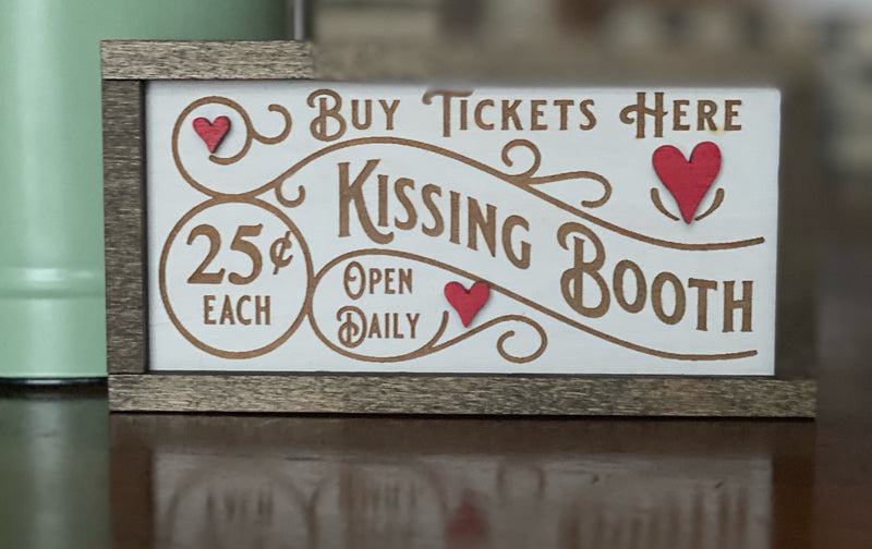 Kissing Booth Valentine's Day Tiered Tray Decor
