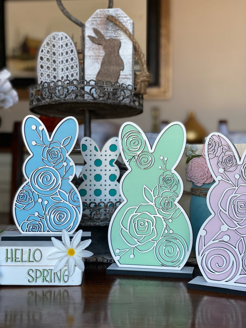 Set of 3 Bunny Easter Decor – Mountain Edge Designs