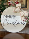 15" Wood Round Merry Christmas Sign