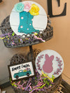 5" Round Rain Boots/Cowboy Boots Tiered Tray Spring Decor