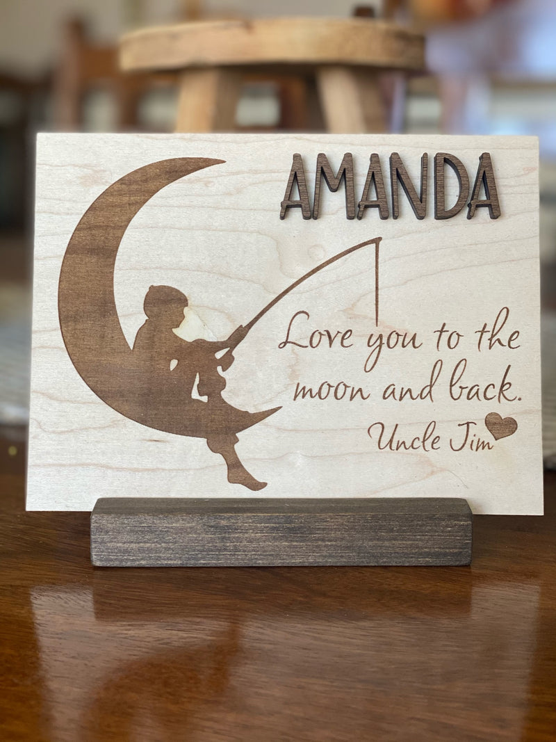 5 x 7 Love You to the Moon and Back Plaque with Stand