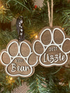 Layered Paw Print Pet Ornament