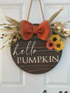 15" Wood Round Hello Fall/Hello Pumpkin