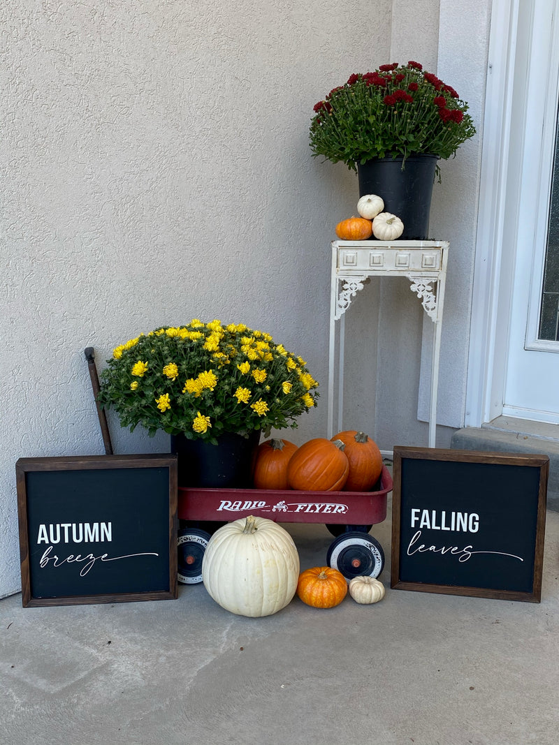 Set of Two Fall Signs Autumn Breeze/Falling Leaves