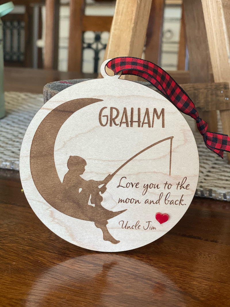4" Love You to the Moon and Back Ornament/Gift Tag