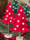 Traditional Christmas Colors Set of 2 Felt Trees