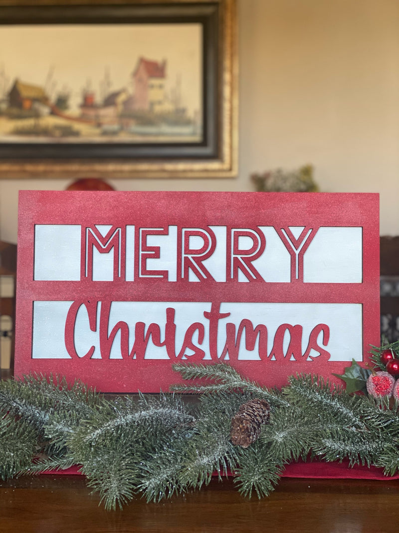 Cut Out Merry Christmas Sign