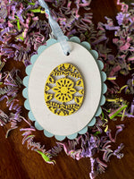 Scalloped Easter Egg Tiered Tray Basket Decor