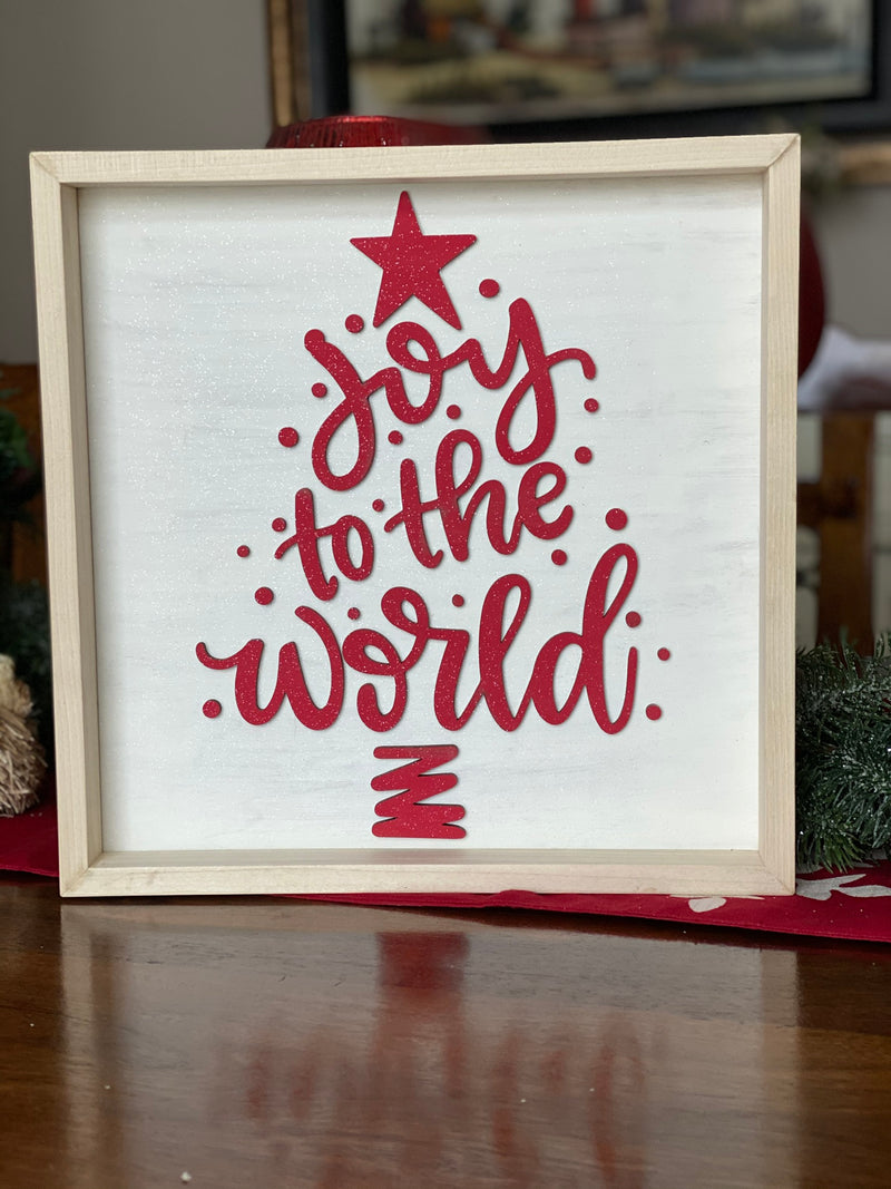Joy to the World Laser Cut Wood Sign