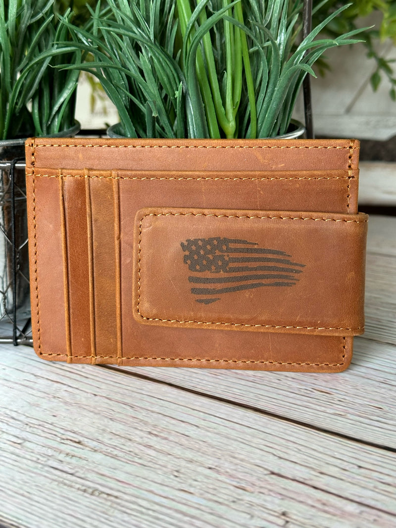 Veggie Tanned Leather Wallet w/ Money Clip