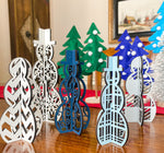 3D Set of 5 Snowmen Winter Decor